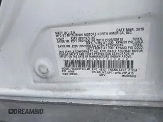 2015 Mitsubishi Outlander Sport 2.4 GT with VIN 4A4AP4AW0FE029030, listed as a IAAI auction lot 41782629 with 230,670 mi miles. Bid and sale history available at carsss.com. Image 9.
