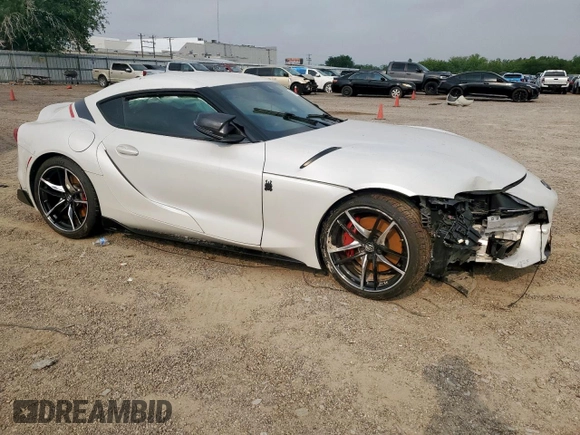 2020 Toyota Supra 3.0 with VIN WZ1DB4C04LW032225, listed as a Copart auction lot 57639875 with Not provided miles and Salvage title. Bid and sale history available at DreamBid. Image 4.