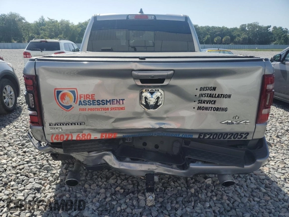 2022 Ram 1500 Laramie with VIN 1C6SRFJT0NN225045, listed as a Copart auction lot 57017515 with 90,828 mi miles and Salvage title. Bid and sale history available at DreamBid. Image 6.