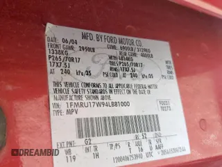 2004 Ford Expedition Eddie Bauer z VIN 1FMRU17W94LB81000, wystawiony jako Copart lot #59960125 z przebiegiem 255 125 mil mil oraz Szkoda całkowita • Salvage title. Historia ofert i sprzedaży dostępna na DreamBid. Obrazek 14.