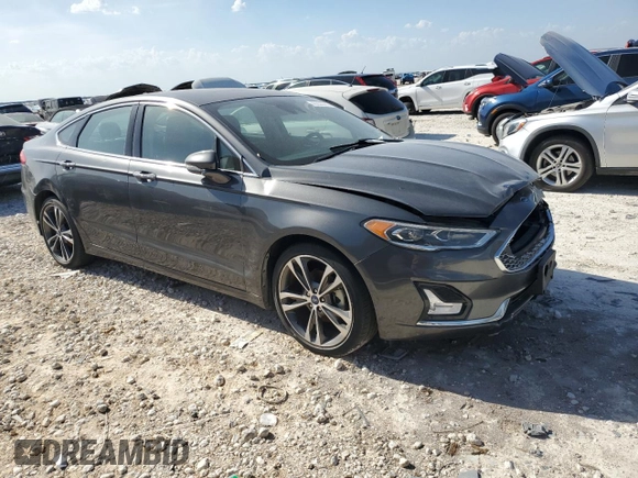 2019 Ford Fusion Titanium with VIN 3FA6P0D98KR141499, listed as a Copart auction lot 49250385 with 0 mi miles and Clean Title. Bid and sale history available at carsss.com. Image 4.