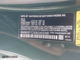 2019 MINI Hardtop 2 Door Cooper S with VIN WMWXP7C50K2A52200, listed as a IAAI auction lot 41807601 with 61,659 mi miles. Bid and sale history available at carsss.com. Image 9.