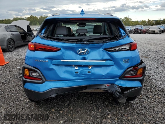 2020 Hyundai Kona Ultimate with VIN KM8K53A50LU561670, listed as a Copart auction lot 73476464 with 60,270 mi miles and Salvage Title. Bid and sale history available at carsss.com. Image 6.