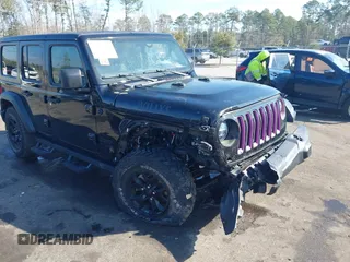 2021 Jeep Wrangler Unlimited Sport S with VIN 1C4HJXDN6MW812565, listed as a IAAI auction lot 41506140 with 27,273 mi miles. Bid and sale history available at carsss.com. Image 1.
