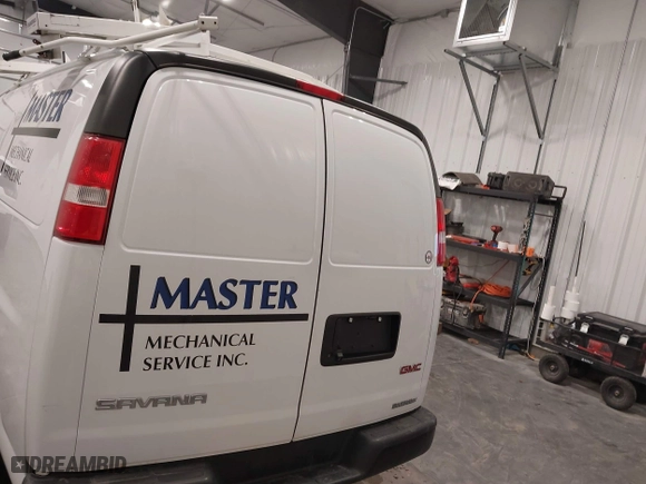 2019 GMC Savana Cargo Van with VIN 1GTW7AFG2K1300474, listed as a IAAI auction lot 41601074 with 85,158 mi miles. Bid and sale history available at carsss.com. Image 16.
