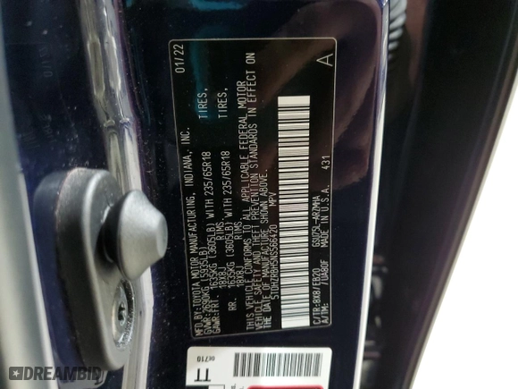 2022 Toyota Highlander XLE with VIN 5TDHZRBH5NS566420, listed as a Copart auction lot 51461485 with 29,420 mi miles and Salvage Title. Bid and sale history available at carsss.com. Image 13.