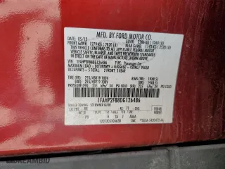 2013 Ford Taurus Limited with VIN 1FAHP2F88DG126486, listed as a Copart auction lot 54621995 with 155,376 mi miles and Clean Title. Bid and sale history available at carsss.com. Image 12.
