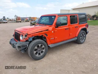 2018 Jeep Wrangler Unlimited Sahara с VIN 1C4HJXEG4JW304820, выставлен на аукционе IAAI как лот 42206997 с пробегом 113 047 миль миль и . История ставок и продаж доступна на DreamBid. Изображение 2.
