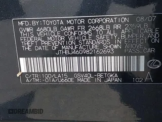 2008 Lexus ES 330 z VIN JTHBJ46G982162693, wystawiony jako IAAI lot #42286480 z przebiegiem 121 834 mil mil oraz . Historia ofert i sprzedaży dostępna na DreamBid. Obrazek 9.