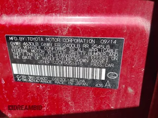 2015 Lexus IS 250 z VIN JTHBF1D20F5051615, wystawiony jako IAAI lot #41829880 z przebiegiem 72 797 mil mil oraz . Historia ofert i sprzedaży dostępna na DreamBid. Obrazek 9.