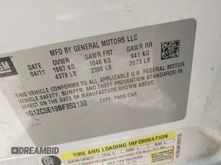 2011 Chevrolet Malibu 1LT with VIN 1G1ZC5E19BF352130, listed as a IAAI auction lot 42209581 with 184,468 mi miles and . Bid and sale history available at DreamBid. Image 9.