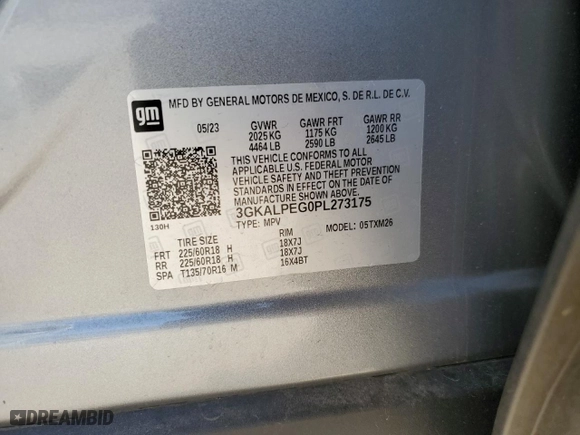 2023 GMC Terrain SLT with VIN 3GKALPEG0PL273175, listed as a Copart auction lot 48524875 with 33,842 mi miles and Salvage Title. Bid and sale history available at carsss.com. Image 14.