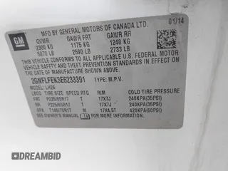 2014 Chevrolet Equinox LT with VIN 2GNFLFEK3E6233391, listed as a IAAI auction lot 42050952 with 140,019 mi miles and . Bid and sale history available at DreamBid. Image 9.