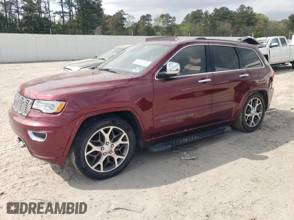 2020 Jeep Grand Cherokee Overland with VIN 1C4RJFCG9LC197270, listed as a Copart auction lot 53049795 with 29,437 mi miles and Salvage Title. Bid and sale history available at DreamBid. Image 1.