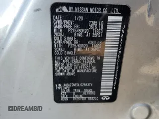 2020 Infiniti QX80 LUXE with VIN JN8AZ2NE0L9255374, listed as a Copart auction lot 79107194 with Not Provided miles and Salvage Title. Bid and sale history available at carsss.com. Image 13.