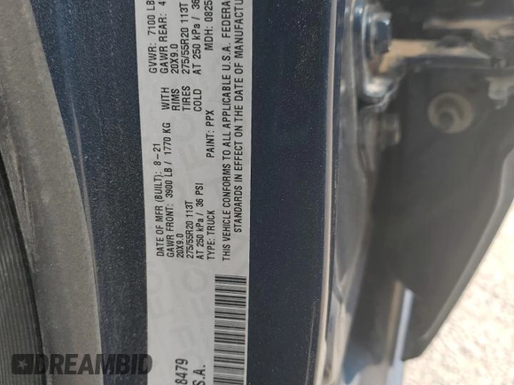 2021 Ram 1500 Laramie z VIN 1C6SRFJT3MN808479, wystawiony jako Copart lot #56600935 z przebiegiem 70 336 mil mil oraz Szkoda całkowita • Salvage title. Historia ofert i sprzedaży dostępna na DreamBid. Obrazek 12.