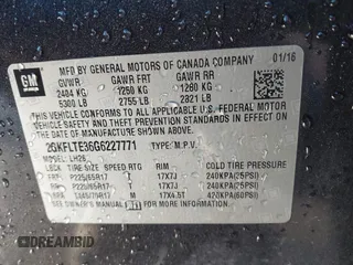 2016 GMC Terrain SLE with VIN 2GKFLTE36G6227771, listed as a IAAI auction lot 41429462 with 147,045 mi miles. Bid and sale history available at carsss.com. Image 9.