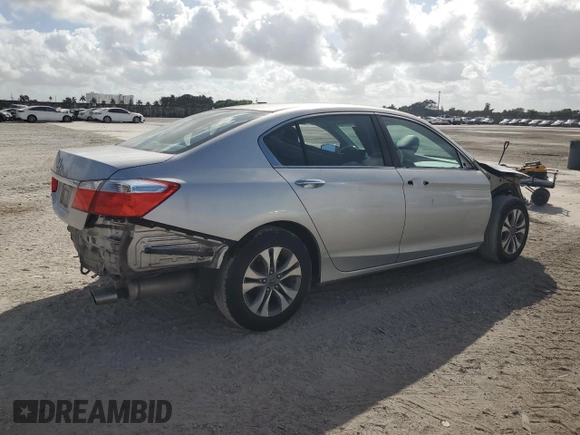 2014 Honda Accord LX with VIN 1HGCR2F31EA225238, listed as a Copart auction lot 45457105 with 58,097 mi miles and Salvage Title. Bid and sale history available at carsss.com. Image 3.