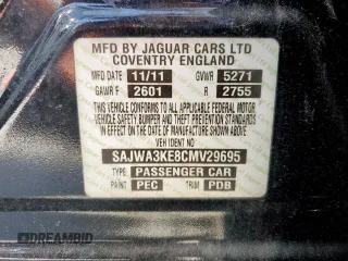 2012 Jaguar XJ z VIN SAJWA3KE8CMV29695, wystawiony jako Copart lot #57229265 z przebiegiem 88 171 mil mil oraz Szkoda całkowita • Salvage title. Historia ofert i sprzedaży dostępna na DreamBid. Obrazek 12.