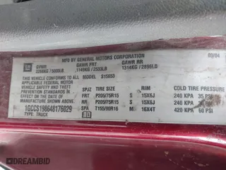 2004 Chevrolet Colorado LS Z85 with VIN 1GCCS198648176029, listed as a IAAI auction lot 41269418 with 198,985 mi miles. Bid and sale history available at carsss.com. Image 9.