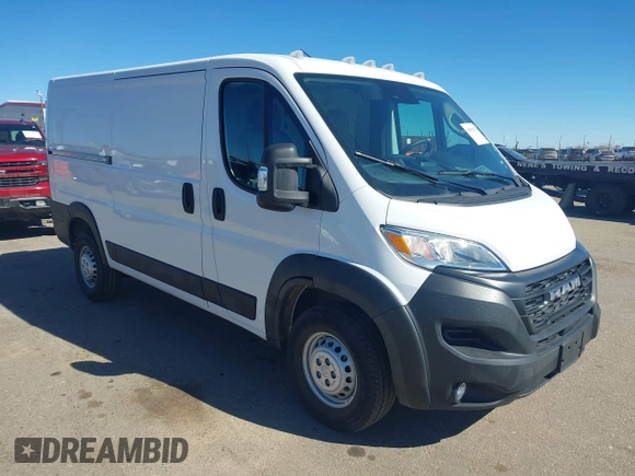 2025 Ram ProMaster Cargo Tradesman with VIN 3C6LRVVG4SE514098, listed as a IAAI auction lot 41692223 with 4,290 mi miles and . Bid and sale history available at carsss.com. Image 1.