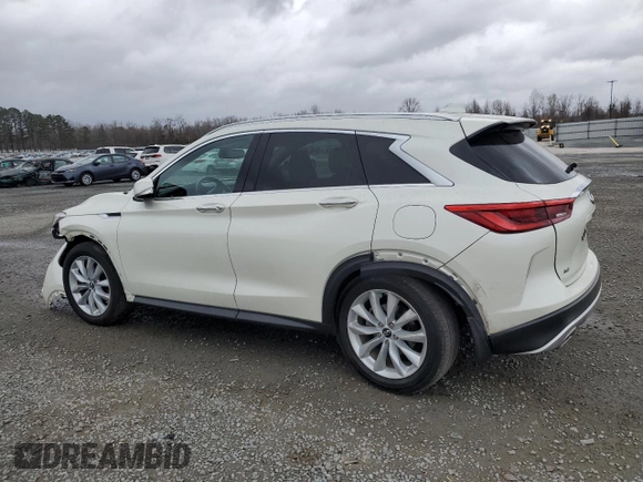 2019 Infiniti QX50 Essential with VIN 3PCAJ5M38KF123407, listed as a Copart auction lot 47766485 with 54,263 mi miles and Salvage Title. Bid and sale history available at DreamBid. Image 2.