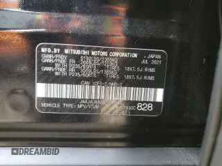 2022 Mitsubishi Outlander SE z VIN JA4J4UA80NZ608585, wystawiony jako Copart lot #61218095 z przebiegiem 164 095 mil mil oraz Czysty tytuł • Clean title. Historia ofert i sprzedaży dostępna na DreamBid. Obrazek 14.