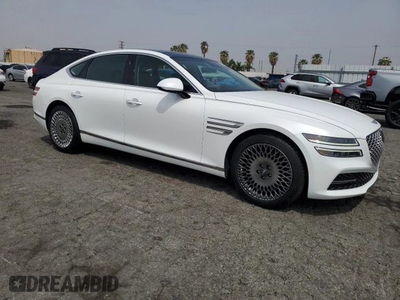 2022 Genesis G80 2.5T with VIN KMTGB4SC7NU092264, listed as a Copart auction lot 55148475 with 72,342 mi miles and Salvage title. Bid and sale history available at DreamBid. Image 4.