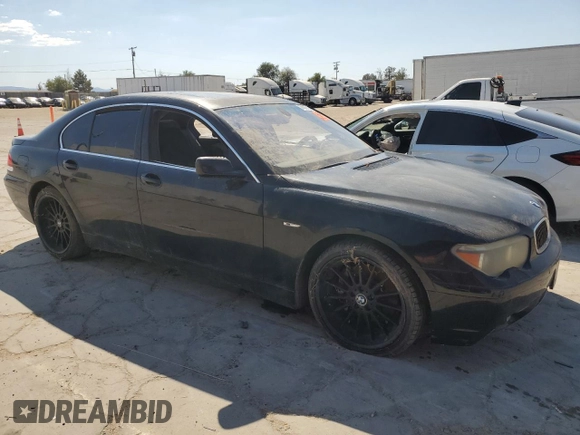 2002 BMW 7 Series 745i with VIN WBAGL634X2DP57617, listed as a Copart auction lot 74073604 with 153,666 mi miles and Clean Title. Bid and sale history available at DreamBid. Image 4.