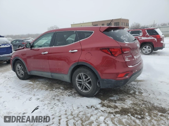 2018 Hyundai Santa Fe 2.4L z VIN 5XYZTDLB0JG547428, wystawiony jako Copart lot #45593005 z przebiegiem 51 394 mil mil oraz Szkoda całkowita • Salvage title. Historia ofert i sprzedaży dostępna na DreamBid. Obrazek 2.