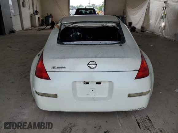 2006 Nissan 350Z with VIN JN1AZ34D56M309072, listed as a Copart auction lot 58724525 with Not provided miles and Salvage title. Bid and sale history available at DreamBid. Image 6.