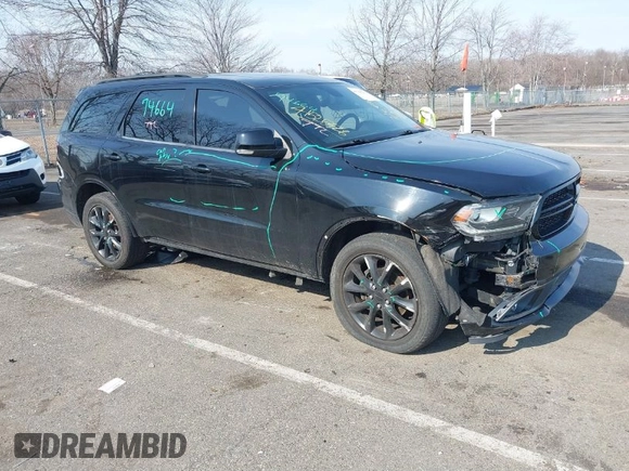 2017 Dodge Durango GT with VIN 1C4RDJDG4HC820486, listed as a IAAI auction lot 41784193 with 93,494 mi miles and . Bid and sale history available at carsss.com. Image 1.