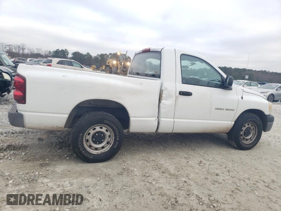 2007 Dodge 1500 ST with VIN 1D7HA16K47J603266, listed as a Copart auction lot 85806184 with 284,361 mi miles and Salvage Title. Bid and sale history available at carsss.com. Image 3.