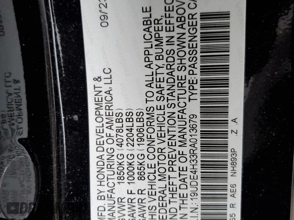 2024 Acura Integra w/A-Spec Package with VIN 19UDE4H33RA013679, listed as a Copart auction lot 69057484 with 8,998 mi miles and Salvage Title. Bid and sale history available at carsss.com. Image 12.