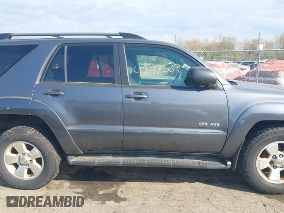 2004 Toyota 4Runner SR5 with VIN JTEBU14R140028905, listed as a IAAI auction lot 42117509 with 245,717 mi miles and . Bid and sale history available at DreamBid. Image 14.