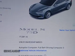 2017 Tesla Model S 100D with VIN 5YJSA1E20HF198503, listed as a IAAI auction lot 41843782 with 77,281 mi miles and . Bid and sale history available at DreamBid. Image 7.