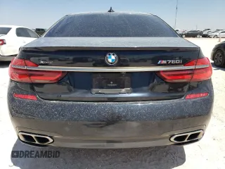 2018 BMW 7 Series M760i xDrive with VIN WBA7H6C51JG614580, listed as a Copart auction lot 65748304 with 46,801 mi miles and Clean Title. Bid and sale history available at carsss.com. Image 6.
