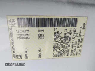 2014 Nissan Maxima SV with VIN 1N4AA5AP9EC457962, listed as a IAAI auction lot 41698090 with 94,451 mi miles and . Bid and sale history available at DreamBid. Image 9.
