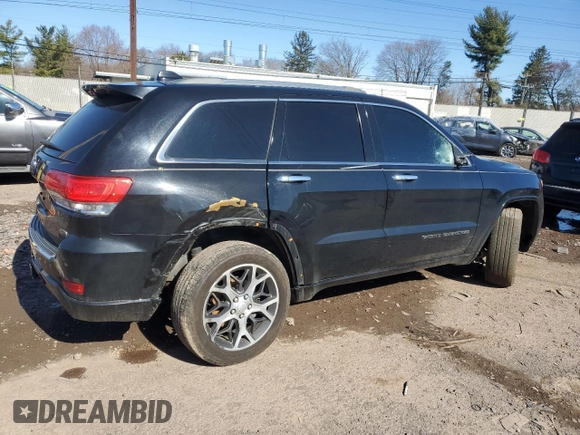 2019 Jeep Grand Cherokee Overland with VIN 1C4RJFCG9KC569575, listed as a Copart auction lot 48952875 with 87,053 mi miles and Salvage Title. Bid and sale history available at carsss.com. Image 3.