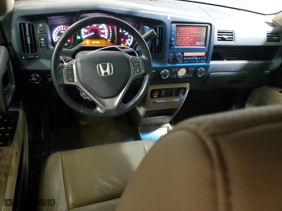 2011 Honda Ridgeline RTL with VIN 5FPYK1F58BB002497, listed as a Copart auction lot 47047345 with 110,800 mi miles and Salvage Title. Bid and sale history available at carsss.com. Image 8.