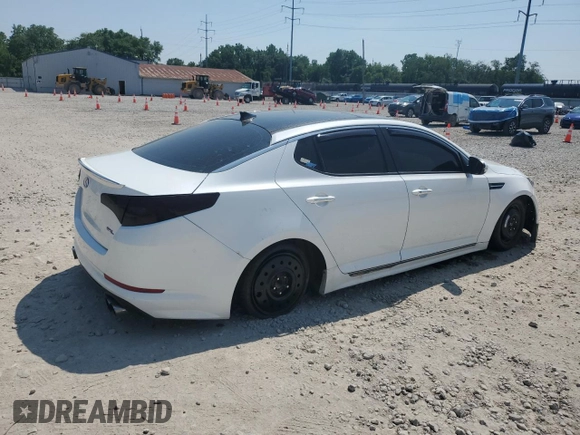 2013 Kia Optima SX with VIN 5XXGR4A66DG111610, listed as a Copart auction lot 60621095 with 177,373 mi miles and Salvage title. Bid and sale history available at DreamBid. Image 3.