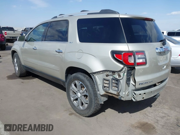 2013 GMC Acadia SLT with VIN 1GKKRSKD0DJ182197, listed as a IAAI auction lot 41925396 with 125,258 mi miles and . Bid and sale history available at carsss.com. Image 3.