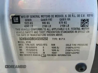 2010 Chevrolet HHR LS with VIN 3GNBAADB5AS588292, listed as a Copart auction lot 52305825 with 153,988 mi miles and Salvage Title. Bid and sale history available at DreamBid. Image 13.