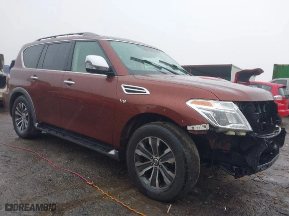 2018 Nissan Armada SL with VIN JN8AY2NC2J9550989, listed as a IAAI auction lot 41552755 with 143,504 mi miles. Bid and sale history available at carsss.com. Image 1.