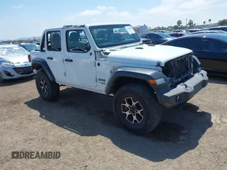 2018 Jeep Wrangler Unlimited Sport S z VIN 1C4HJXDG6JW210973, wystawiony jako IAAI lot #42154094 z przebiegiem 116 620 mil mil oraz . Historia ofert i sprzedaży dostępna na DreamBid. Obrazek 1.
