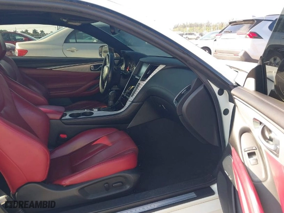 2017 Infiniti Q60 Red Sport 400 with VIN JN1FV7EK0HM611118, listed as a IAAI auction lot 41759521 with 85,905 mi miles. Bid and sale history available at carsss.com. Image 5.