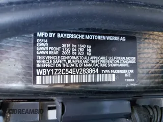 2014 BMW i3 with VIN WBY1Z2C54EV283864, listed as a Copart auction lot 50155985 with 69,952 mi miles and Salvage Title. Bid and sale history available at carsss.com. Image 12.