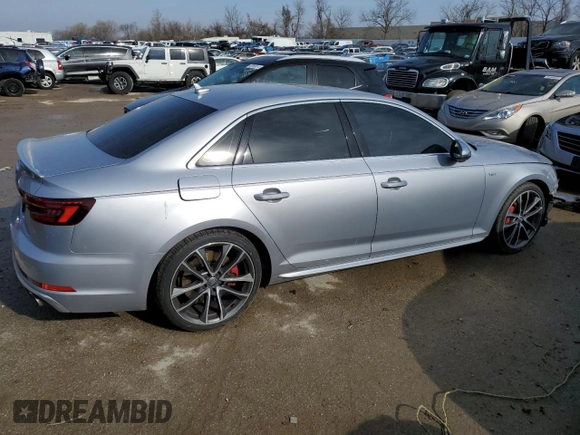 2018 Audi S4 Prestige with VIN WAUC4AF49JA131549, listed as a Copart auction lot 44696114 with 85,232 mi miles and Salvage Title. Bid and sale history available at carsss.com. Image 3.