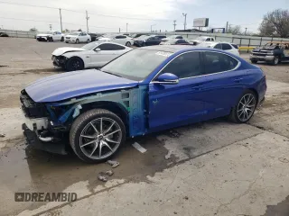 2022 Genesis G70 2.0T with VIN KMTG34TA2NU087158, listed as a Copart auction lot 51436075 with 30,069 mi miles and Salvage Title. Bid and sale history available at carsss.com. Image 1.