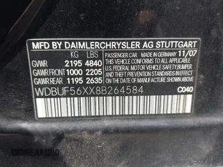 2008 Mercedes-Benz E-Class Luxury 3.5L with VIN WDBUF56XX8B264584, listed as a IAAI auction lot 41777477 with 144,428 mi miles. Bid and sale history available at carsss.com. Image 9.